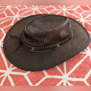 Barmah Brown Kangaroo Leather Hat
